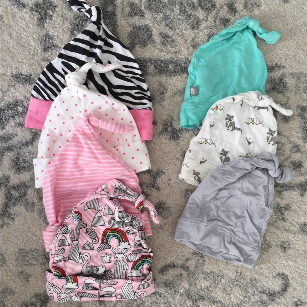 🚫SOLD🚫 Newborn baby hats beanies lot/bundle of 7